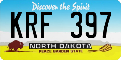 ND license plate KRF397