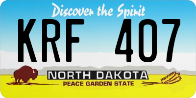 ND license plate KRF407