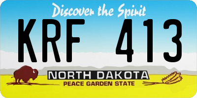 ND license plate KRF413