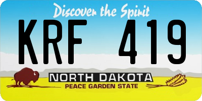 ND license plate KRF419