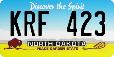 ND license plate KRF423