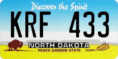 ND license plate KRF433
