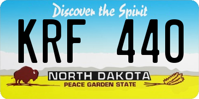 ND license plate KRF440