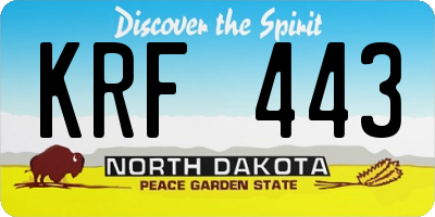 ND license plate KRF443