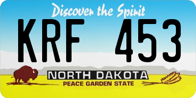 ND license plate KRF453
