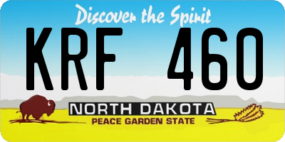 ND license plate KRF460