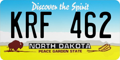 ND license plate KRF462