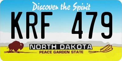 ND license plate KRF479