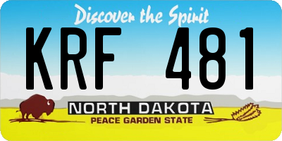 ND license plate KRF481