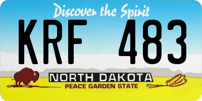 ND license plate KRF483