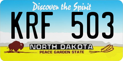 ND license plate KRF503