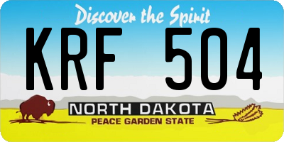 ND license plate KRF504