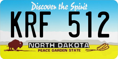 ND license plate KRF512