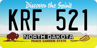 ND license plate KRF521