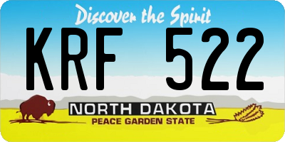 ND license plate KRF522