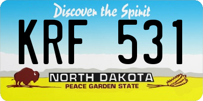 ND license plate KRF531