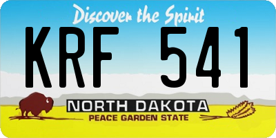 ND license plate KRF541