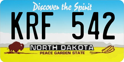 ND license plate KRF542