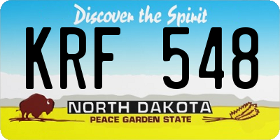 ND license plate KRF548