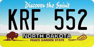 ND license plate KRF552