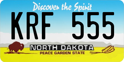 ND license plate KRF555