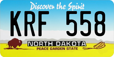 ND license plate KRF558