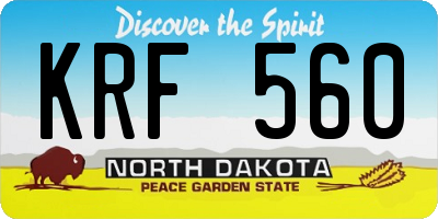 ND license plate KRF560