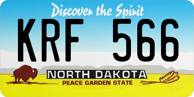 ND license plate KRF566
