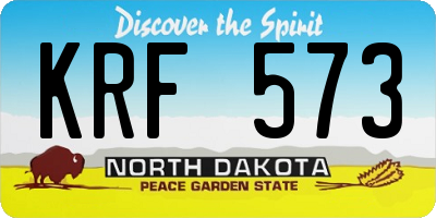 ND license plate KRF573