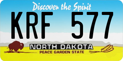 ND license plate KRF577