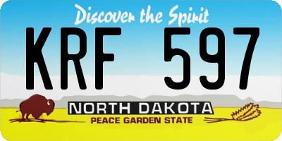 ND license plate KRF597