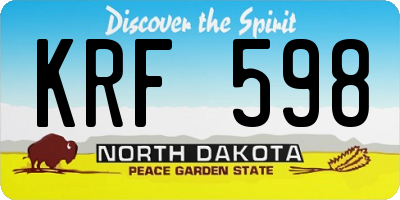 ND license plate KRF598