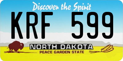 ND license plate KRF599