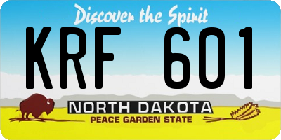 ND license plate KRF601