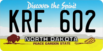 ND license plate KRF602
