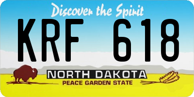 ND license plate KRF618