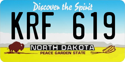 ND license plate KRF619