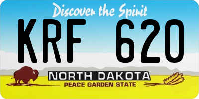 ND license plate KRF620