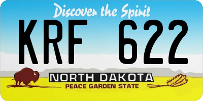 ND license plate KRF622