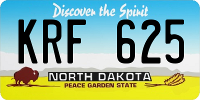 ND license plate KRF625