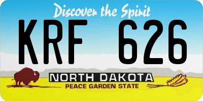 ND license plate KRF626