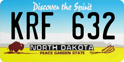 ND license plate KRF632