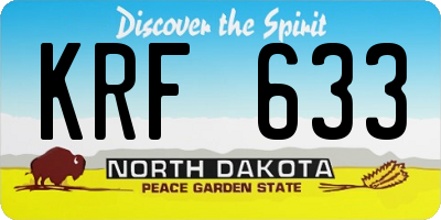 ND license plate KRF633