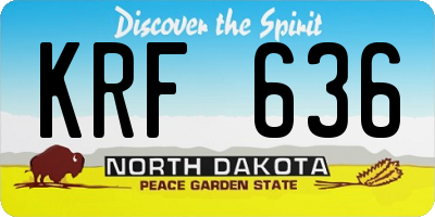 ND license plate KRF636