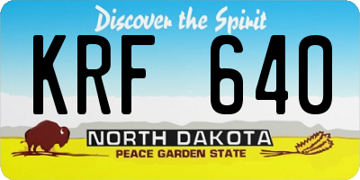 ND license plate KRF640
