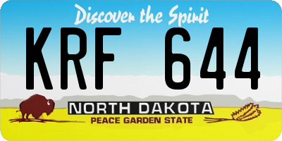 ND license plate KRF644