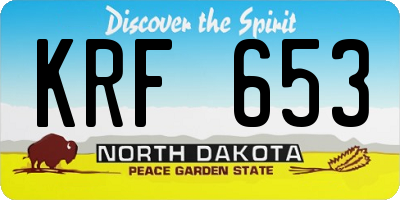 ND license plate KRF653