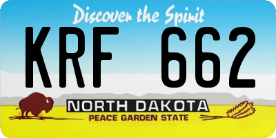 ND license plate KRF662