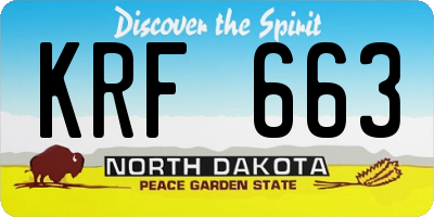 ND license plate KRF663