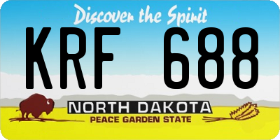 ND license plate KRF688